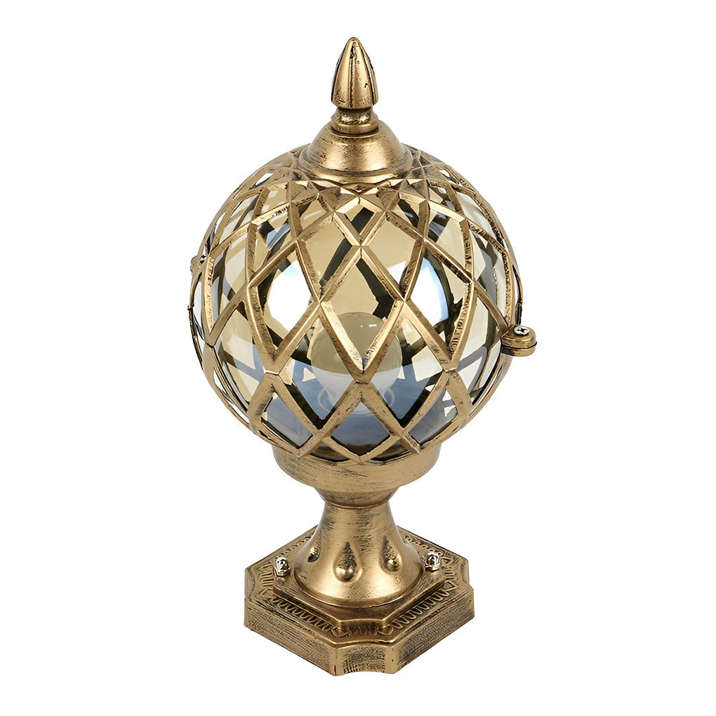 WeBorn Round Ball Glass Outdoor Fence Post Lights