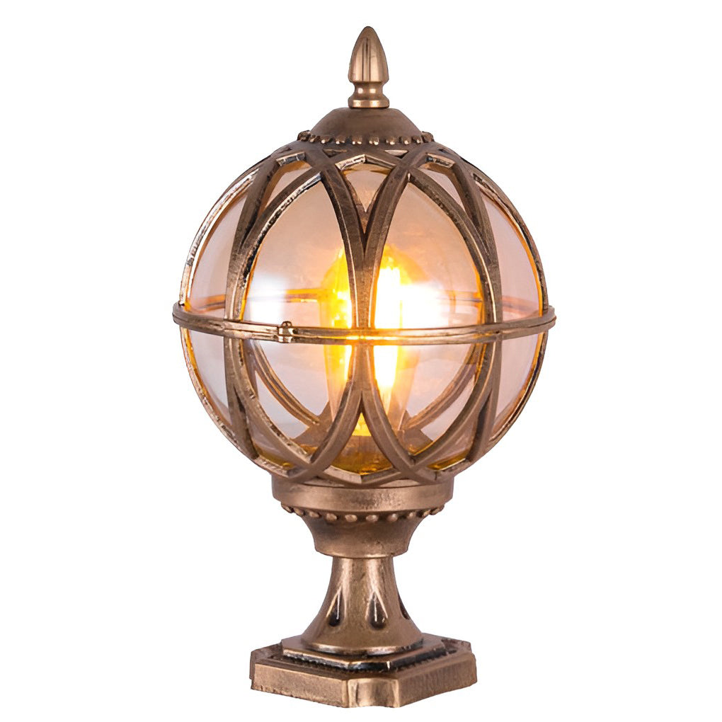 Prunel Round European Glass Outdoor Post Caps Lights