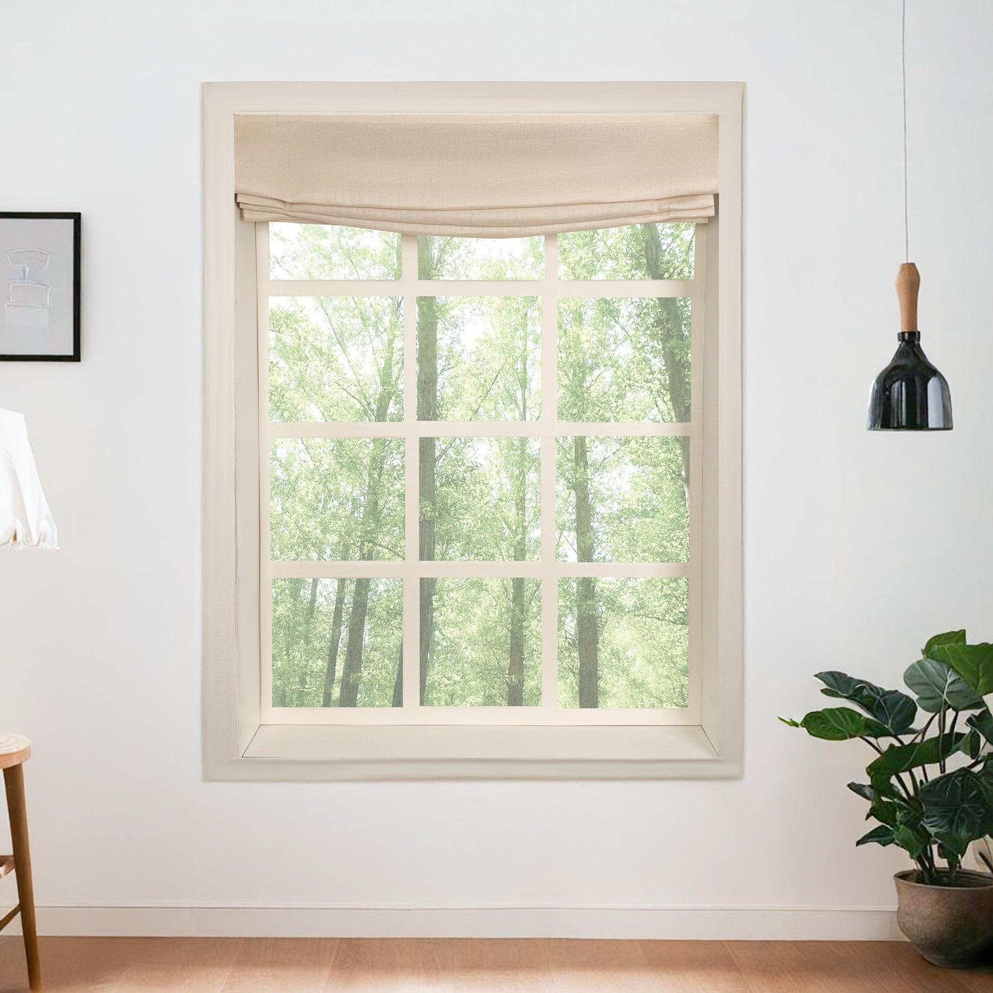 Belgian Flax Linen Roman Shades & Blinds | Relaxed-Neutral Decor