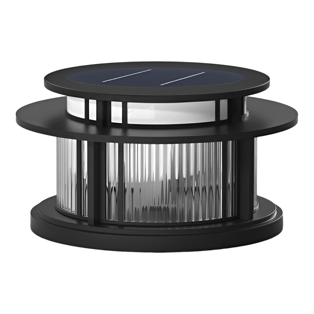 Eery Round Modern Steel Outdoor Fence Post Pillar Light