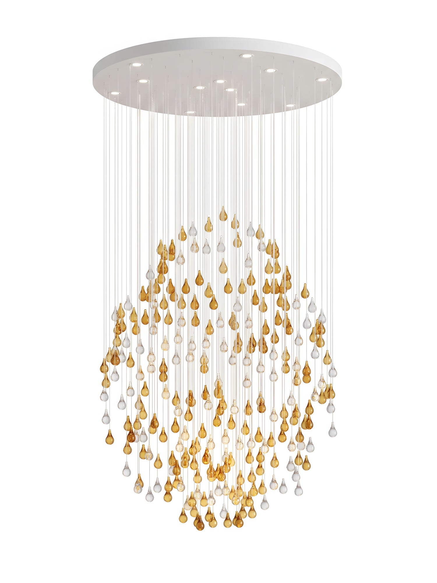 Droplets Sculpture Chandelier-Neutral Decor