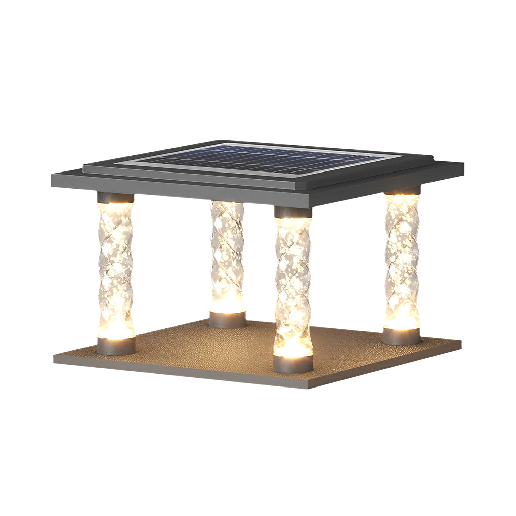 Landon Bubbles Square Modern Outdoor Post Caps Lights
