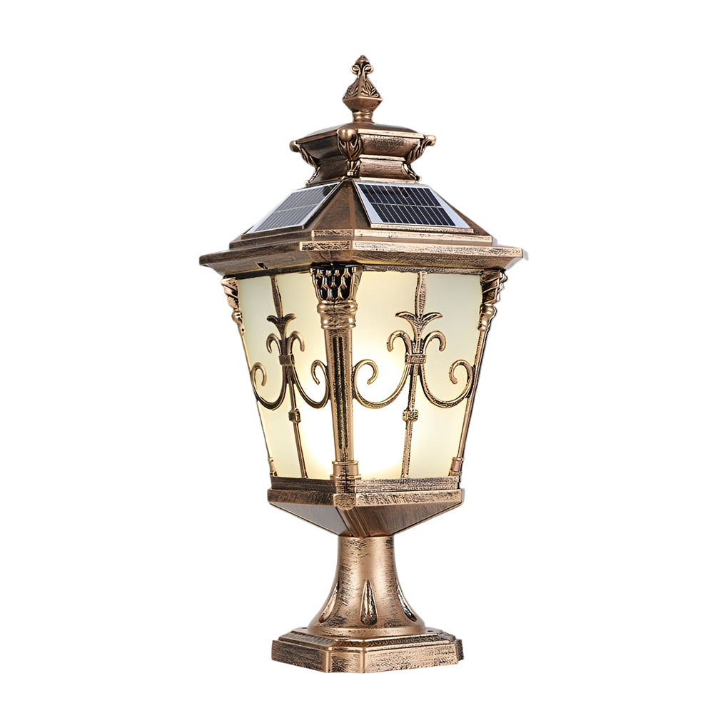 Loble Retro Pattern LED European Outdoor Fence Post Lights