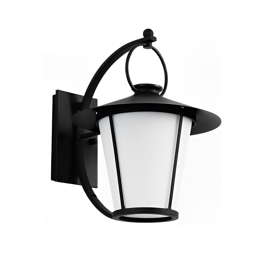 Lombard Vintage Opal Frosted Glass Outdoor Wall Light