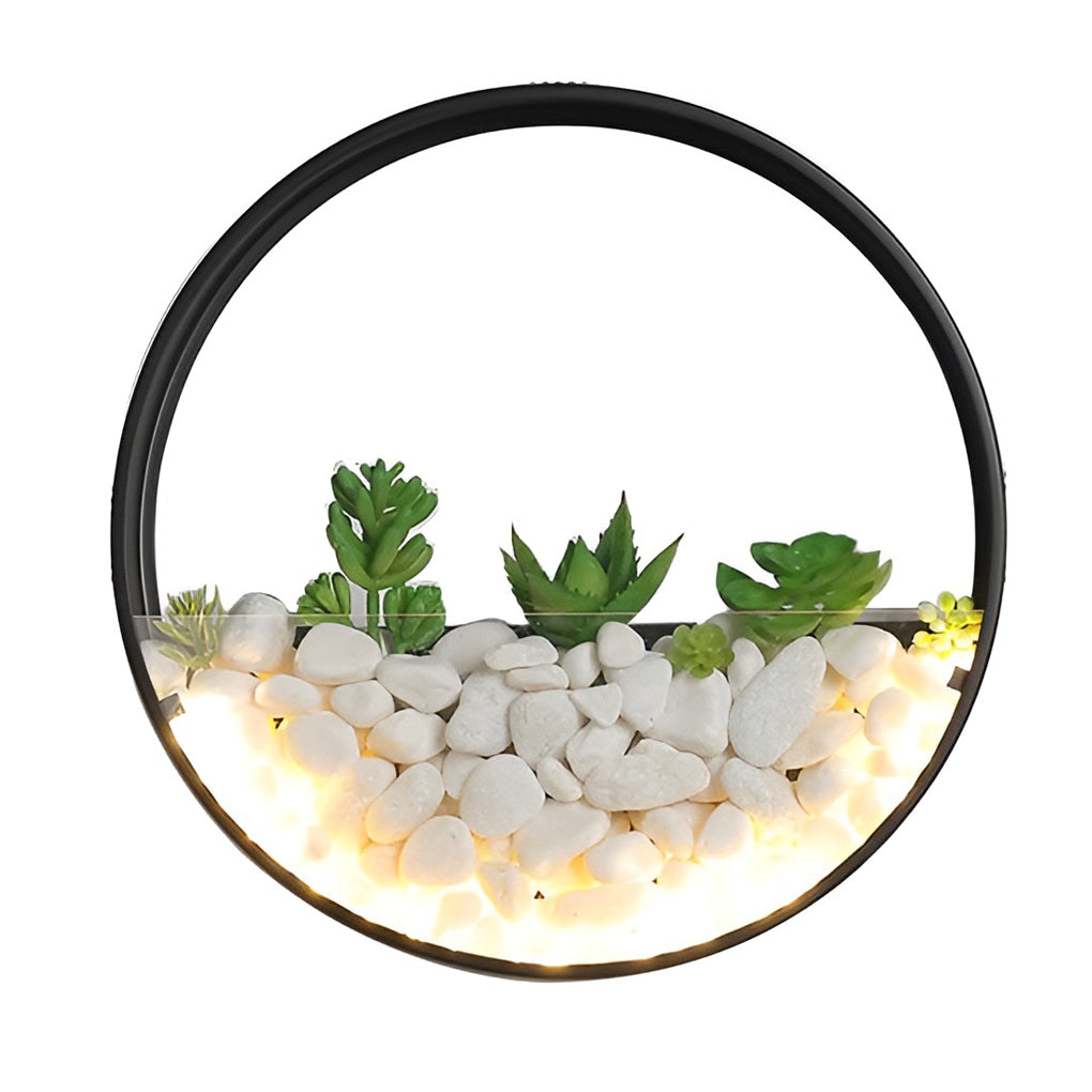 Grace Small Artificial Plants Modern Stones Outdoor Wall Light