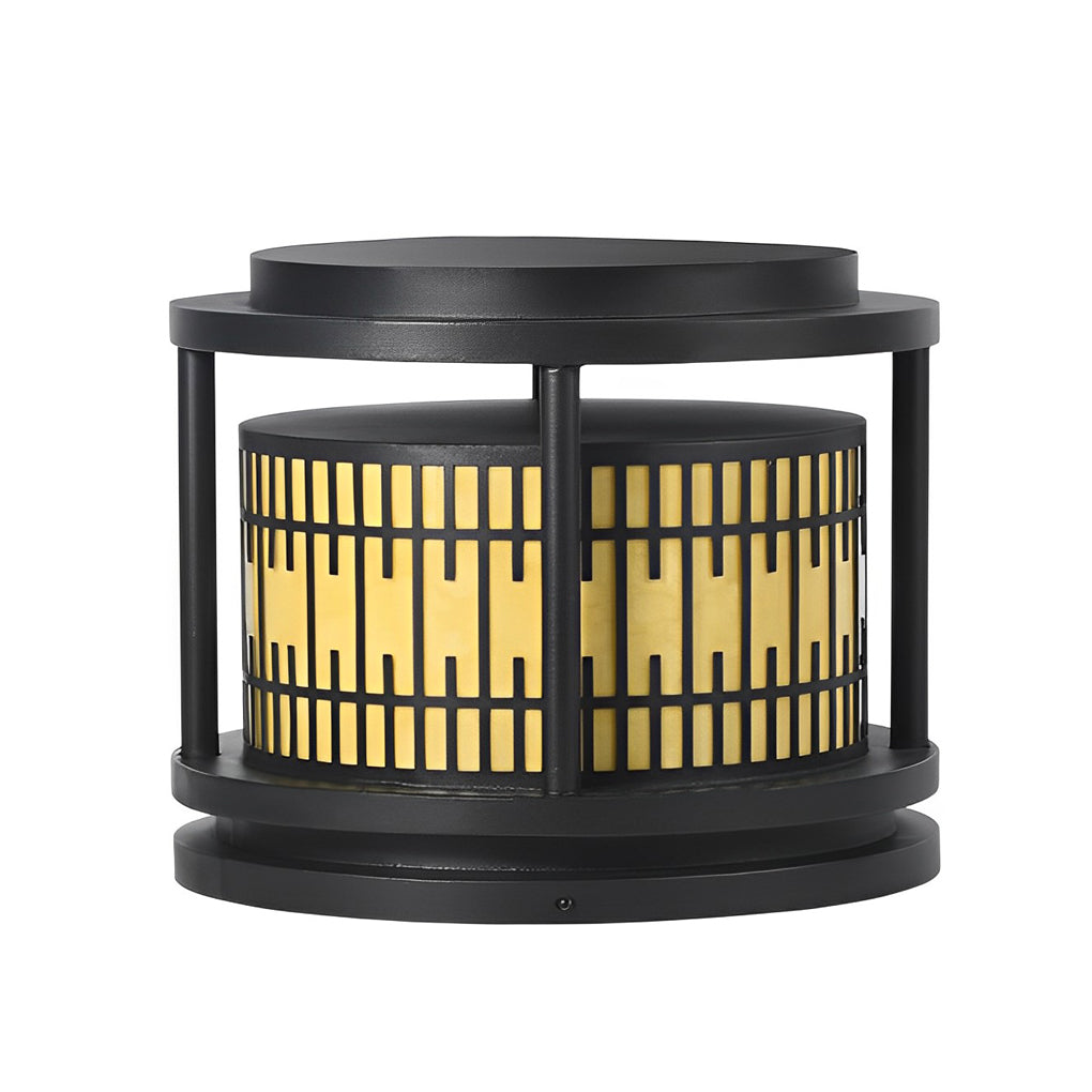 Hen Round Retro Pattern LED Marble Outdoor Fence Post Lights