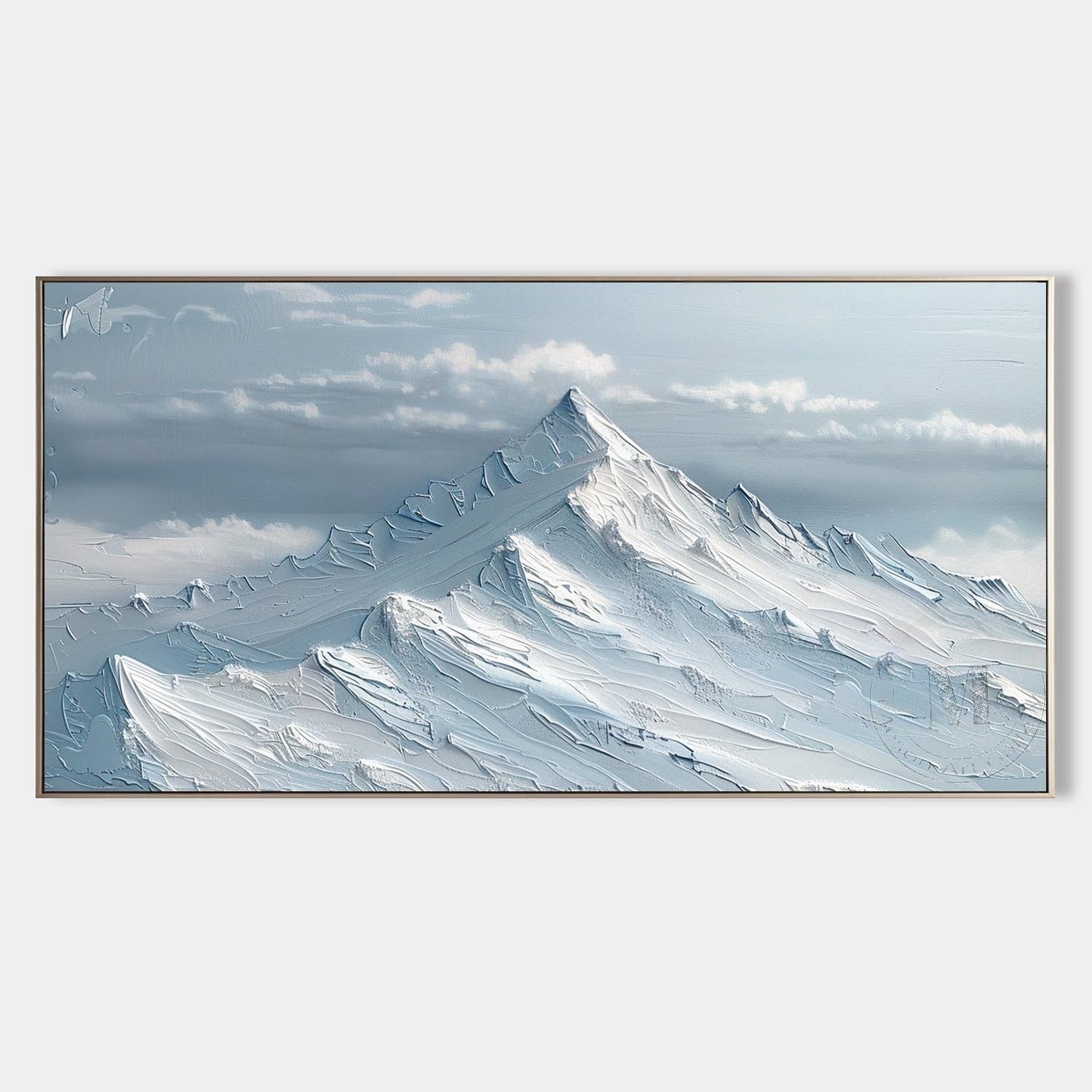 Wall Art Horizontal Impasto Snow Mountain - Neutralighting
