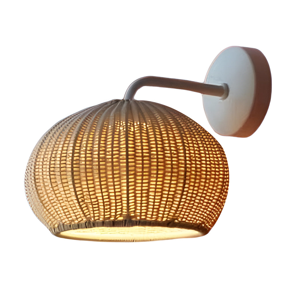 Jarvis Lantern Shaped Modern Rattan Outdoor Wall Lamp