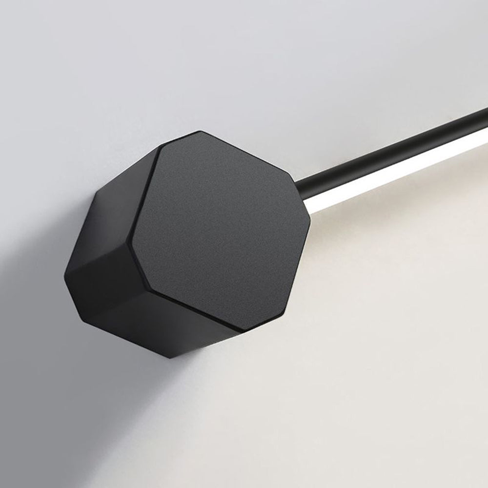 Arisha Minimalist Square Linear Metal/Acrylic Wall Lamp, Black/White - Neutral Decor