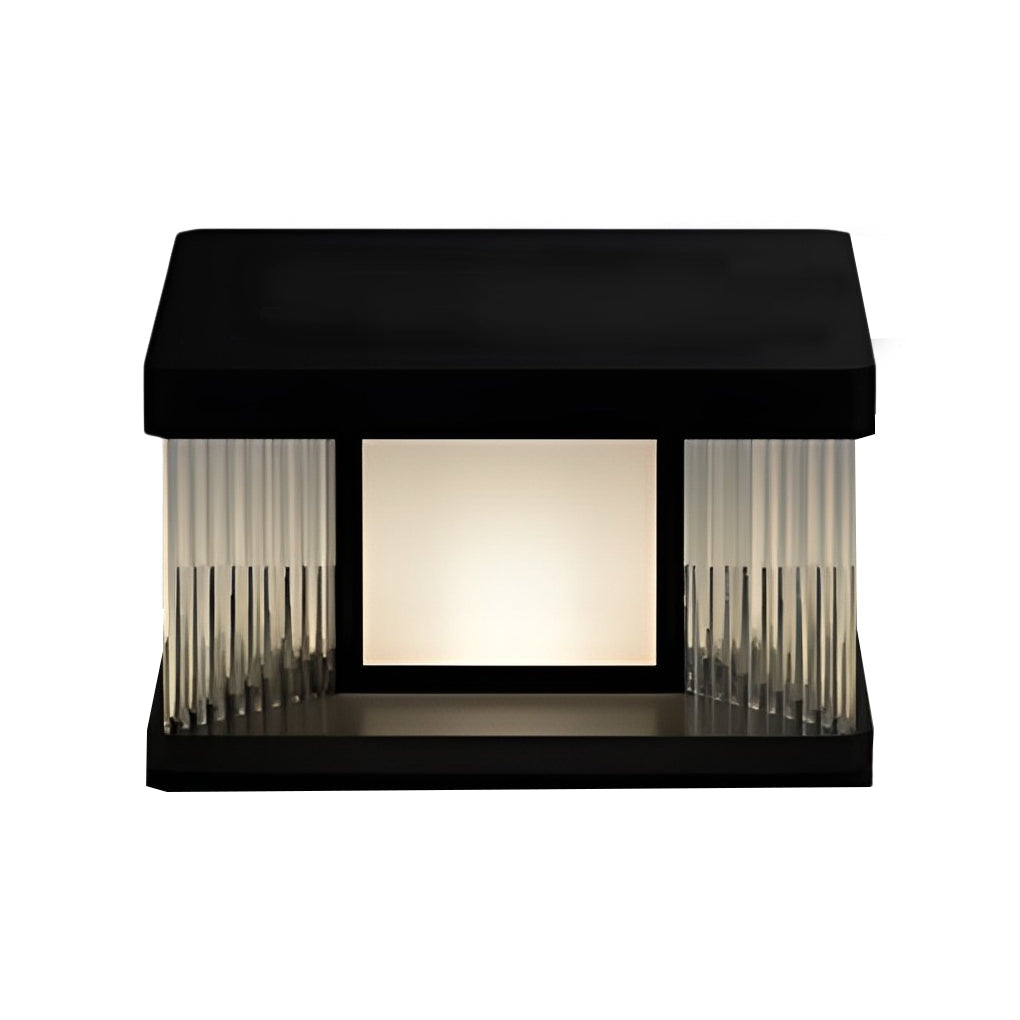 Lucinda Modern Solar Fence Glass Post Lights