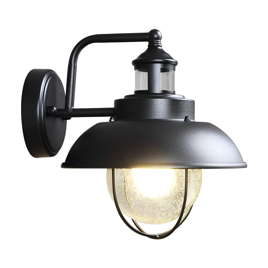 Famou Nautical Cage Seeded Glass Outdoor Wall Light