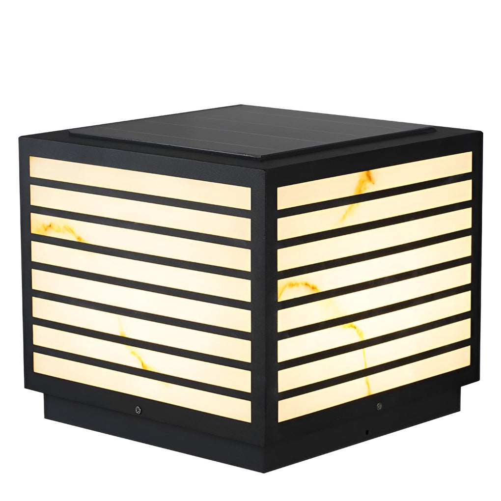 Butterf Square LED Modern Steel Outdoor Deck Post Pillar Light