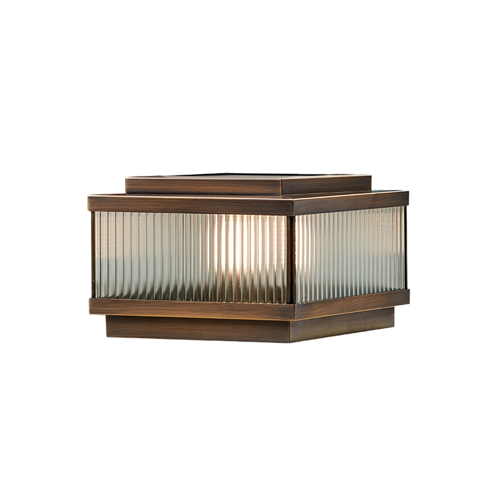 Glynn Square Intelligent Timing Modern Glass Outdoor Fence Post Lights