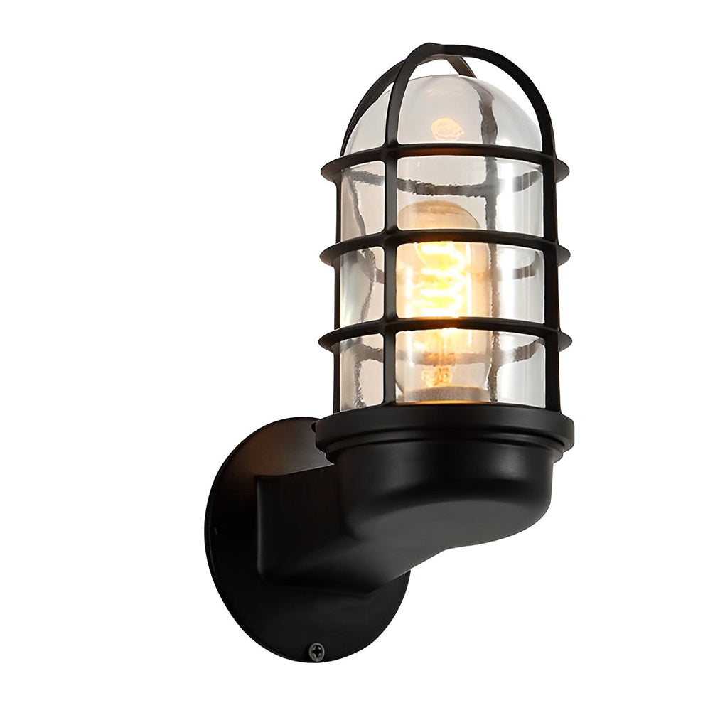 Vandal Retro Cage American-style Glass Outdoor Wall Lamp