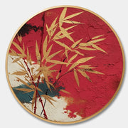 Wall Art Oriental Golden Bamboo Textured - Neutralighting