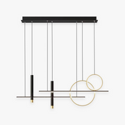 Arisha Modern Pendant Light LED, Double Circle, Gold/Black - Neutral Decor