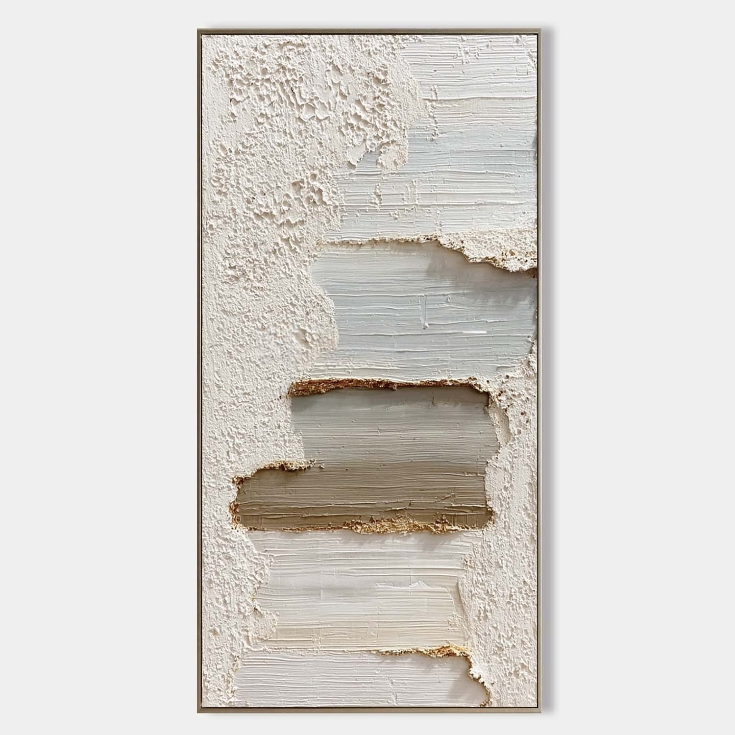 Wall Art Vertical 3D Impasto Gradient - Neutralighting