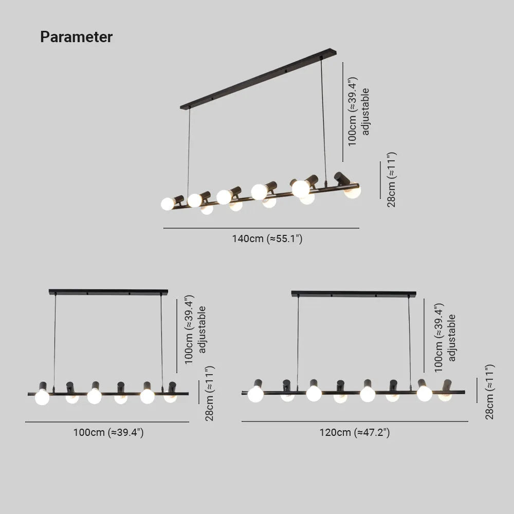 Epoch Vintage LED Chandelier Black Metal Dining/Living Room/Bar - Neutral Decor