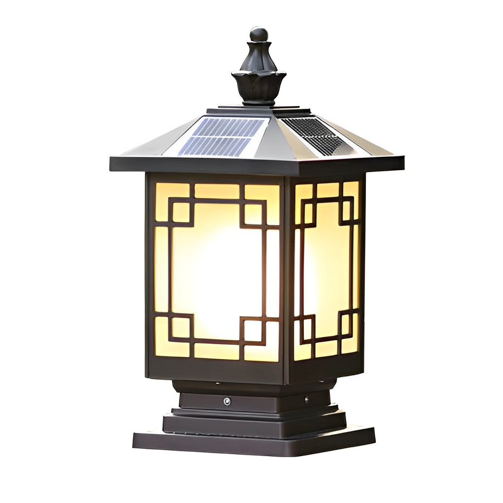 Bertte Retro Grilles LED Outdoor Fence Post Lights