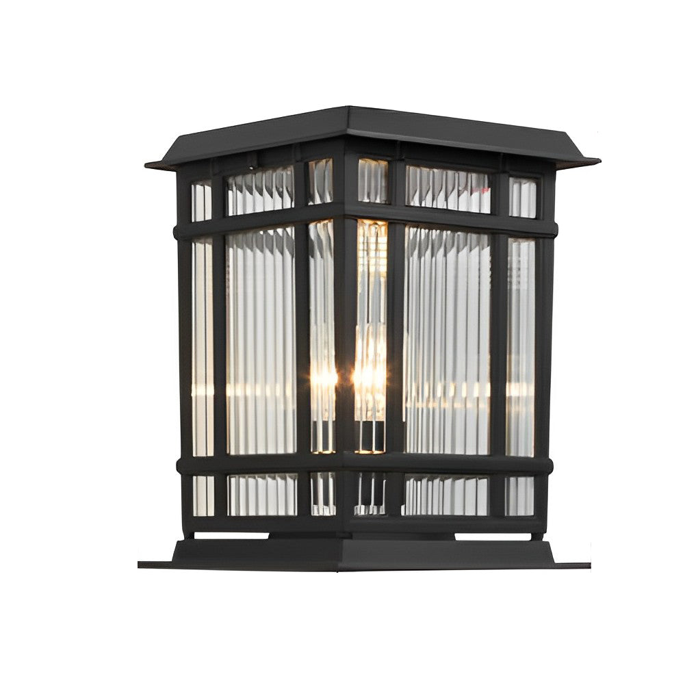 Rhett Retro Matte Modern Fence Glass Outdoor Post Lights