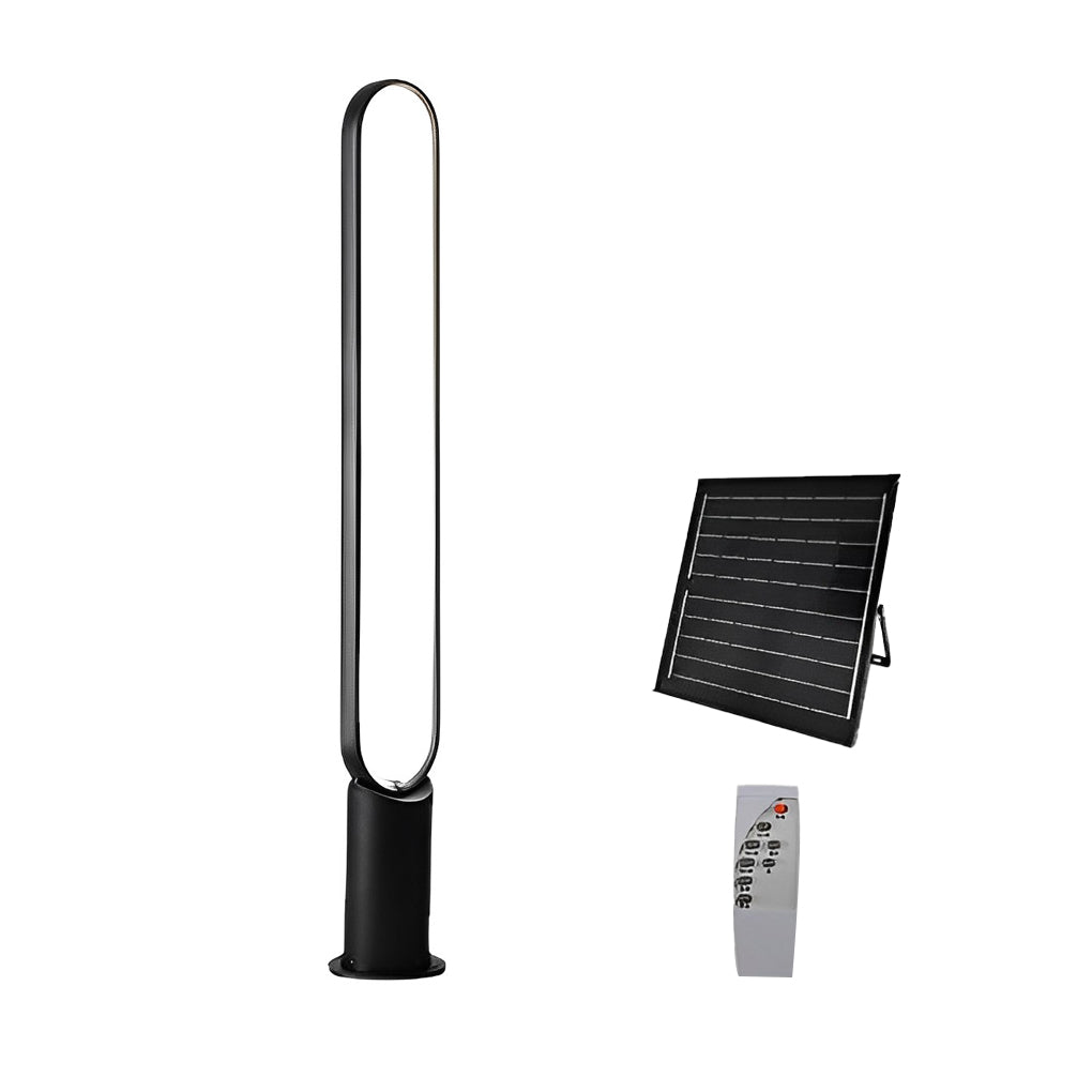 Modern Long Linear LED Solar Pathway Lights in Black , Waterproof