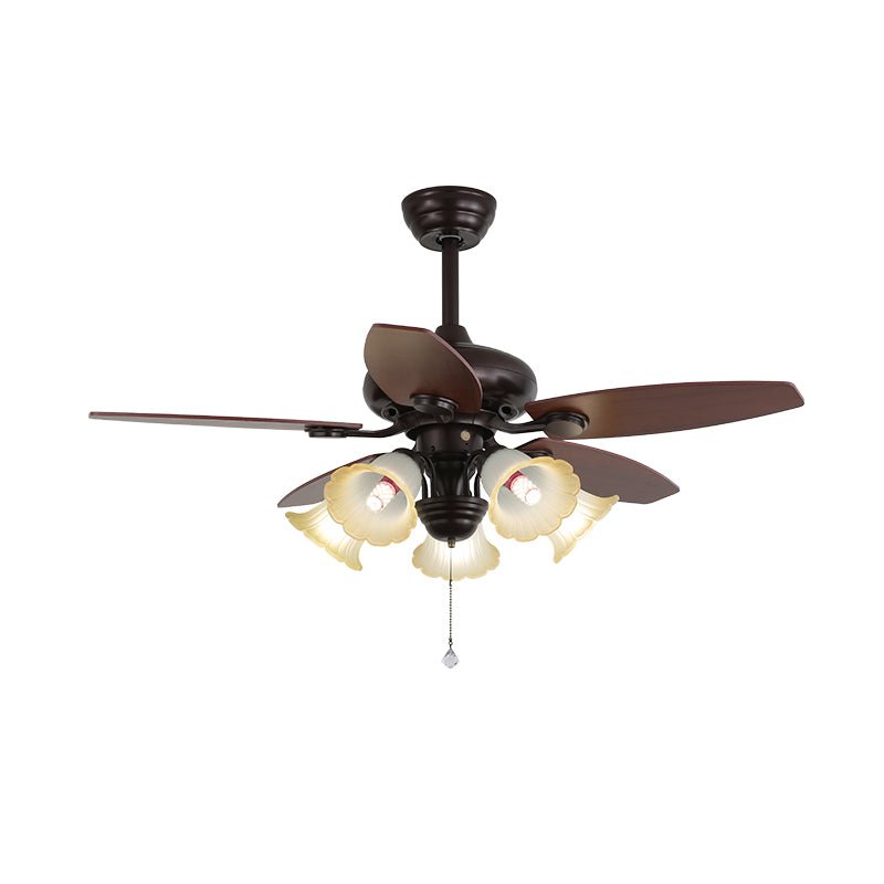 Solara Classic Wood Glass Ceiling Fan Light-Neutral Decor