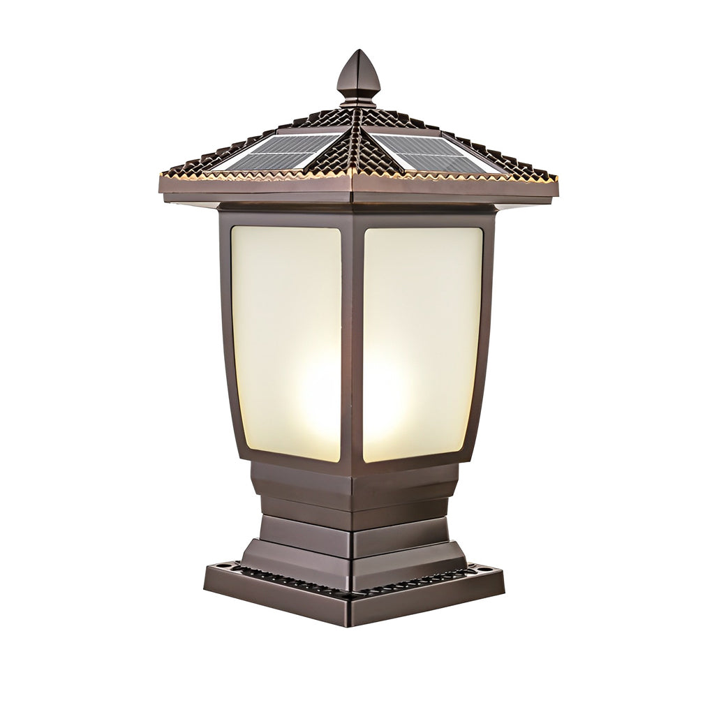 Shana Retro Modern Solar Glass Outdoor Fence Post Lights