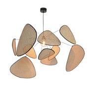 Ritta Pendant Light Leaf Grid, Rattan/Metal, Bedroom - Neutral Decor