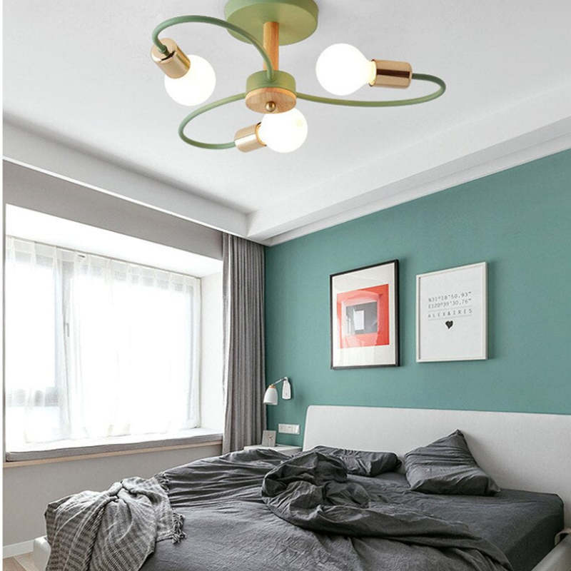 Arisha Elegant Metal/Glass Flush Mount Ceiling Light, Grey/Green - Neutral Decor