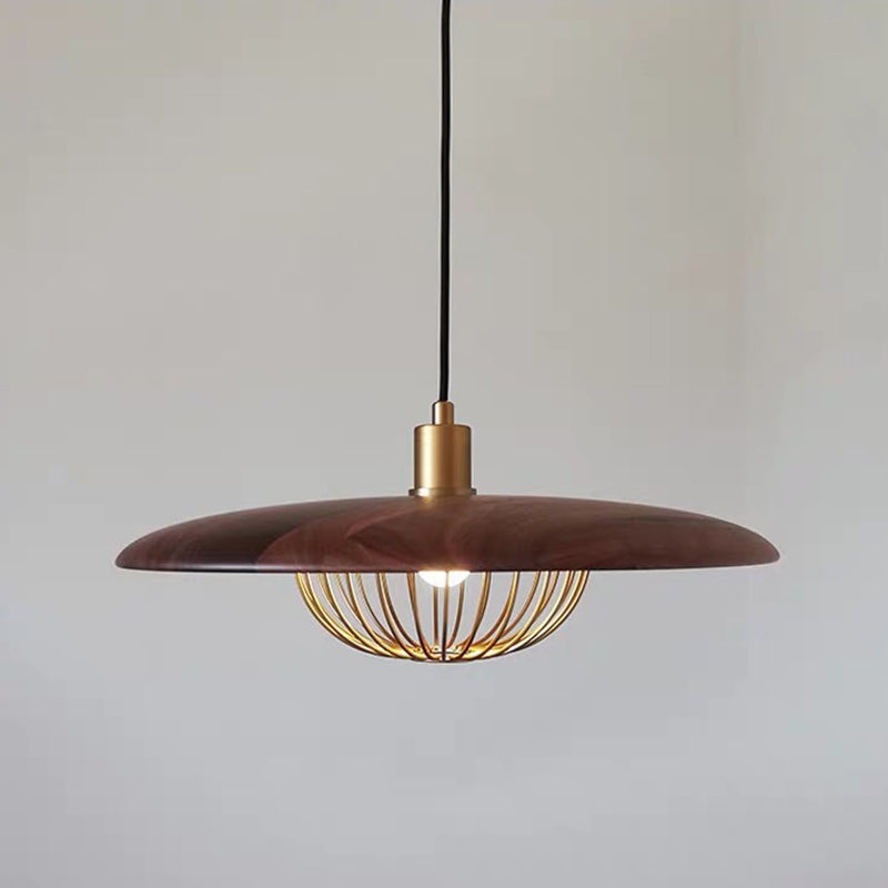 Arisha Modern Nordic Dome Pendant Light, Gold/Brown/Grey/Brown/Wood - Neutral Decor