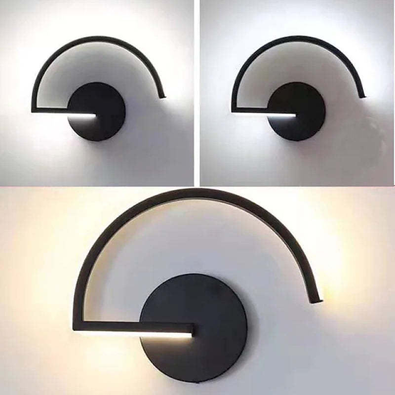 Arisha Minimalist Linear Semicircular Metal Decor Wall Lamp - Neutral Decor