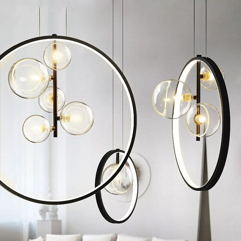 Arisha Nordic Glass Bubbles LED Modern Pendant Light for Dining Room - Neutral Decor