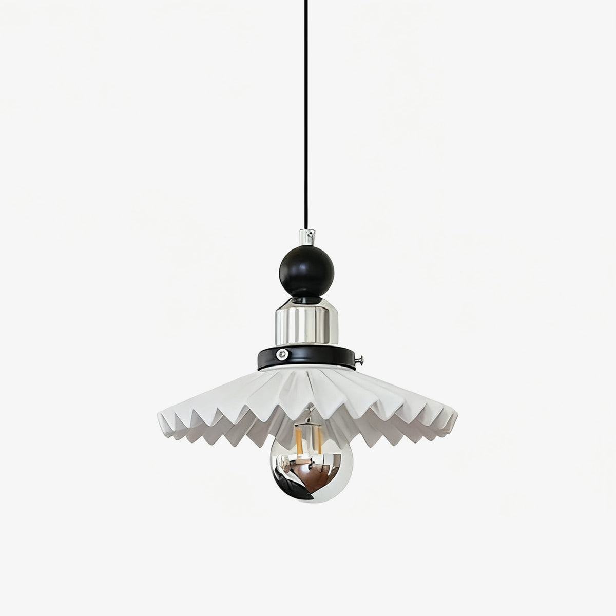 Pleated Petal Pendant Lamp-Neutral Decor