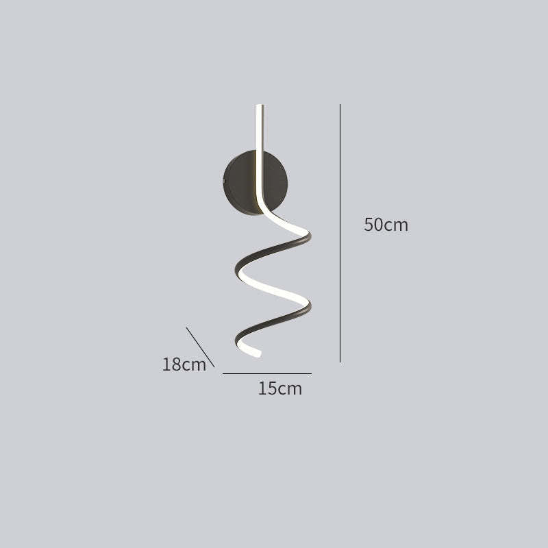 Arisha Modern LED Art Interior Wall Light Spiral, Black & White - Neutral Decor