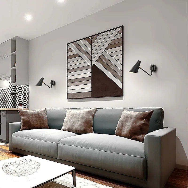 Epoch Rotatable Wall Lamp, Black & White & Gold, Bedroom - Neutral Decor