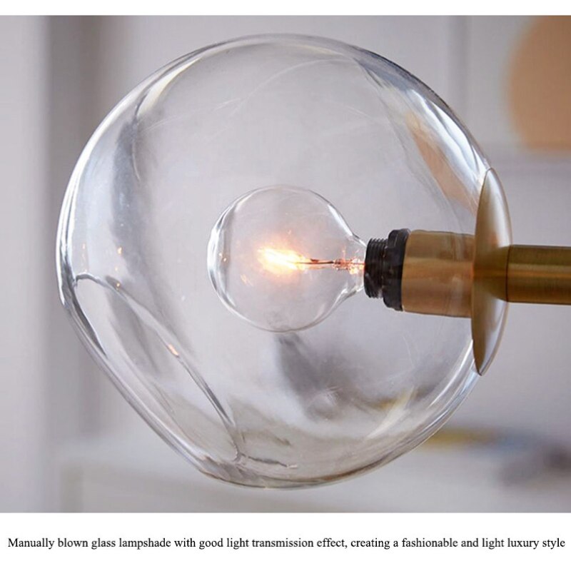 Valentina Modern Glass Globe Bubble Pendant Light Black/Gold - Neutral Decor