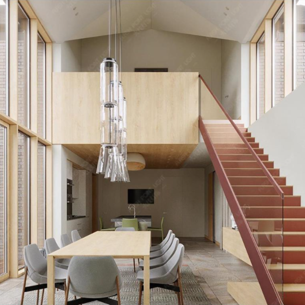 Valentina Minimalist Combination Glass Pendant Light, Clear - Neutral Decor