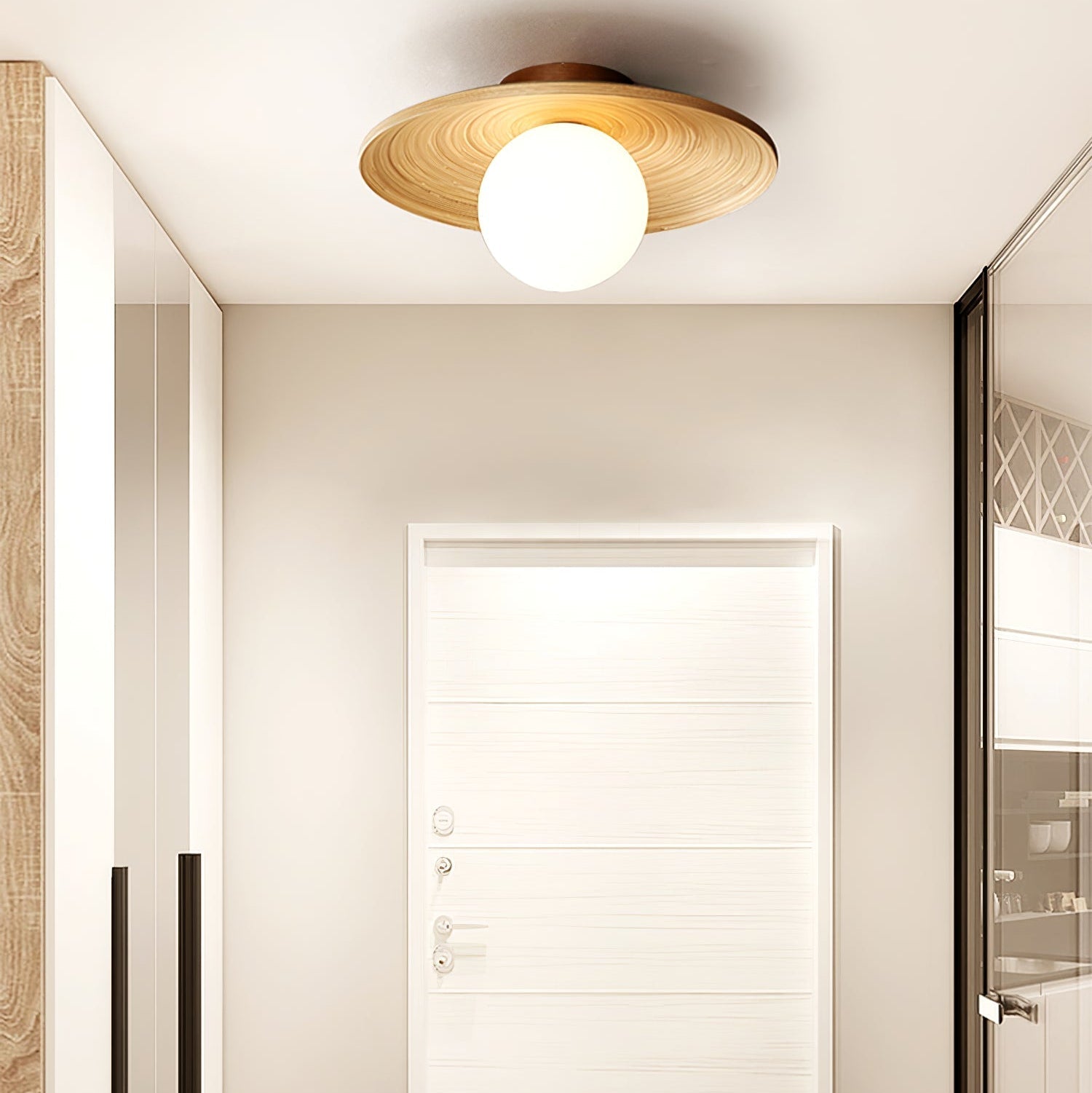 Ivoris Ceiling Light Soluna Wood Orbital-Neutral Decor
