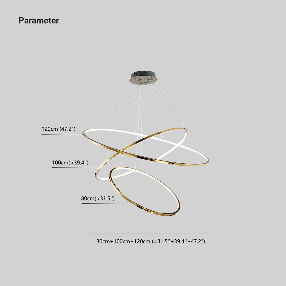 Arisha Minimalist Ring Metal Pendant Light, Gold, Living Room - Neutral Decor