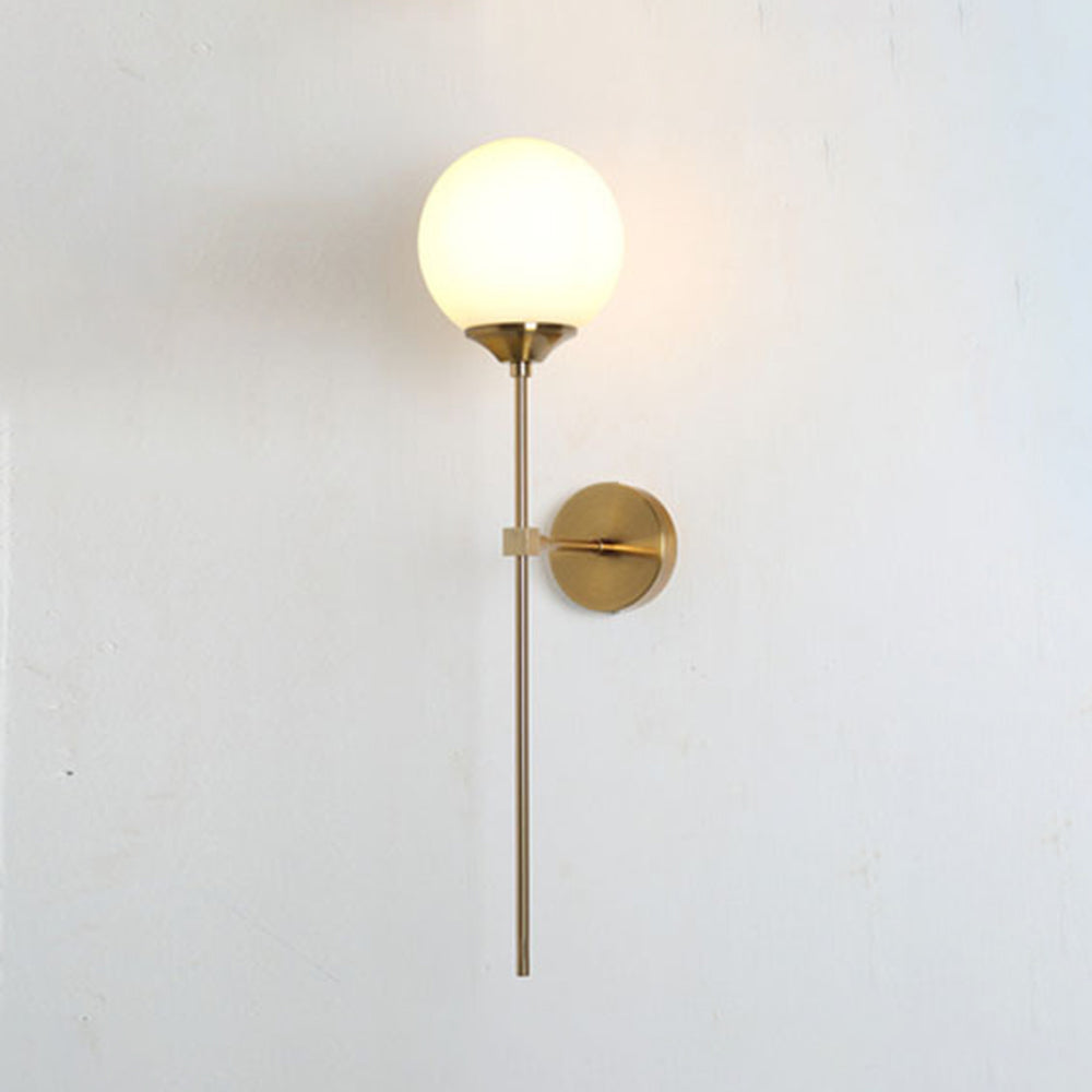 Valentina Modern Globe Metal/Glass Wall Lamp, Gray/Amber/Clear/White - Neutral Decor