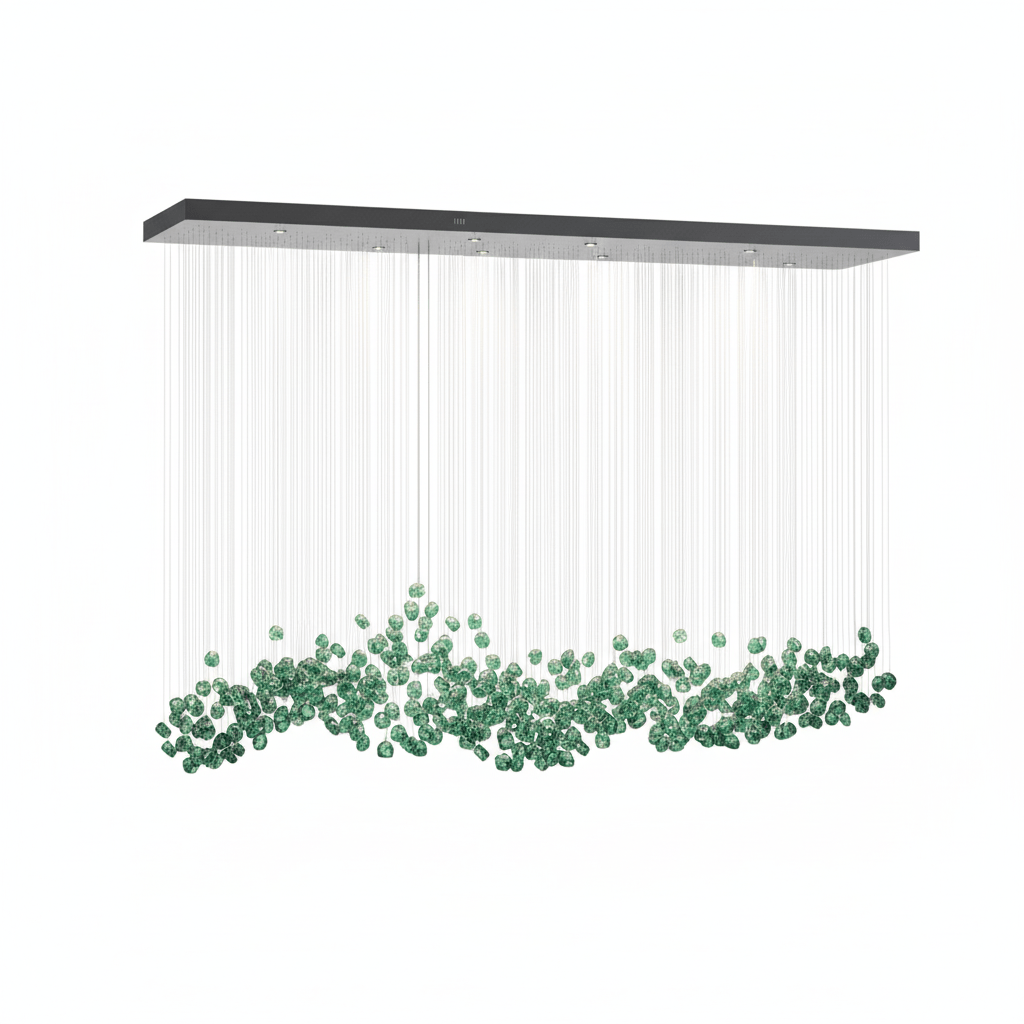 Crystal Stone Chandelier-Neutral Decor