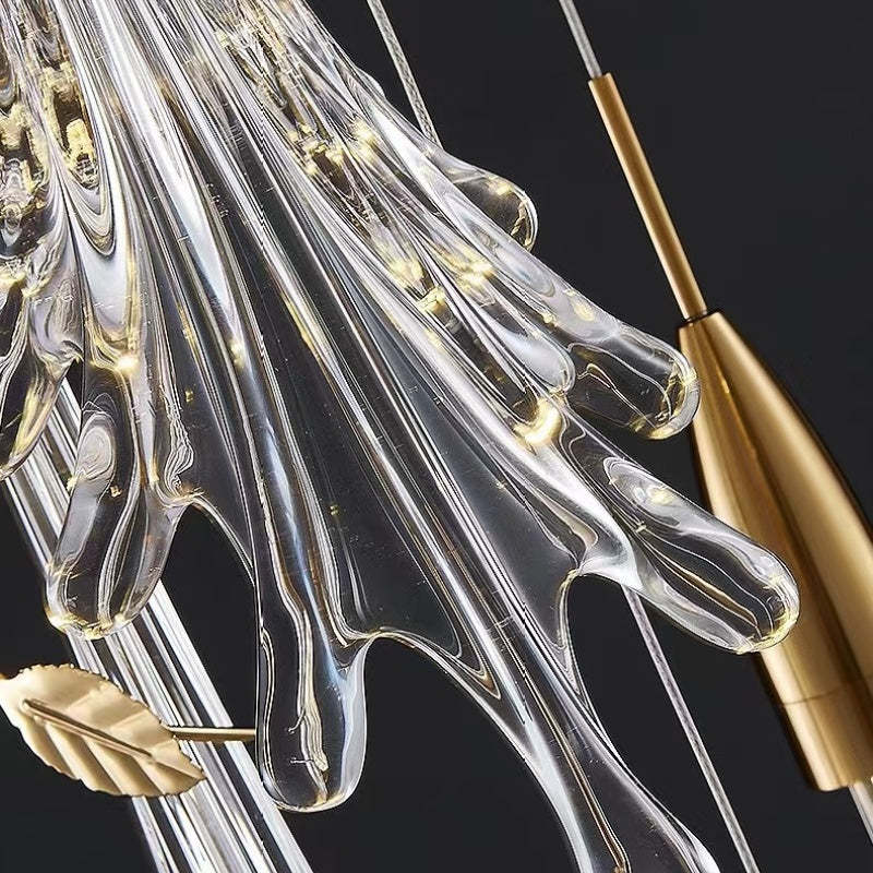 Arisha Elegant Flower Metal/Glass Pendant Light, Bedroom - Neutral Decor