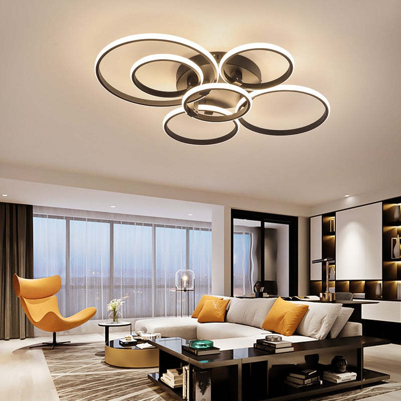 Arisha LED Ceiling Light Circle Ring, Black & White - Neutral Decor