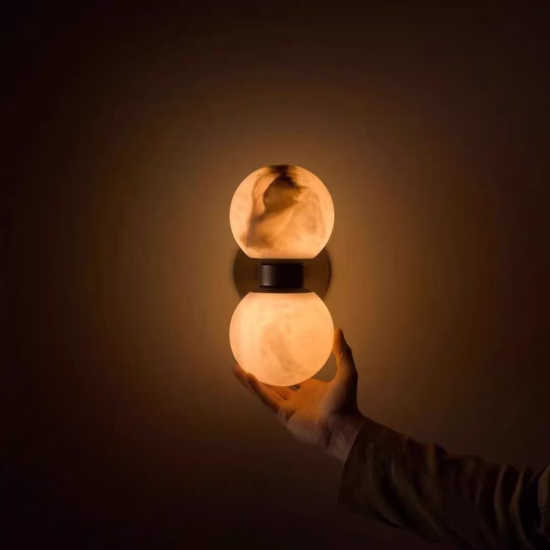 Alabaster Celestia Orb Wall Light-Neutral Decor