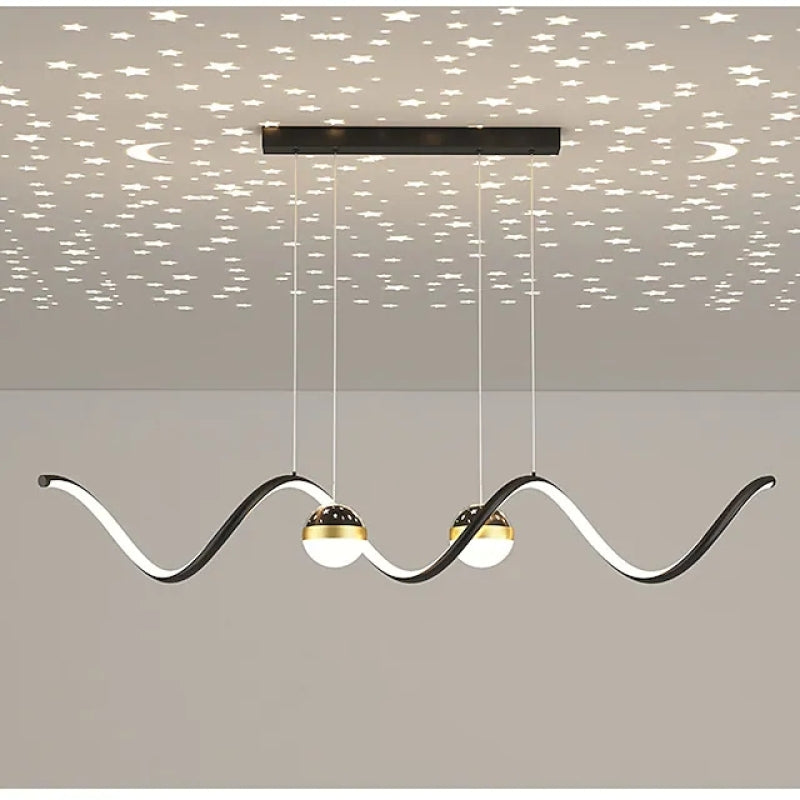 Arisha Nordic Globe Wavy Metal/Acrylic Pendant Light - Neutral Decor