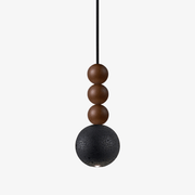 Tizn Black Travertine Wood Modern Pendant Light-Neutral Decor