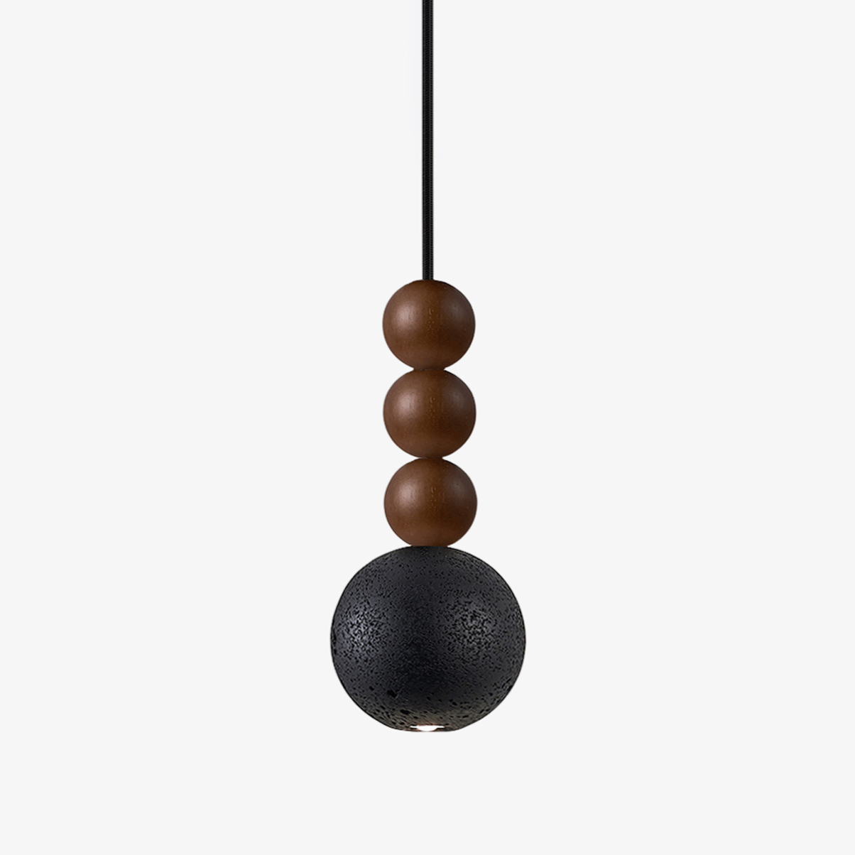 Tizn Black Travertine Wood Modern Pendant Light-Neutral Decor