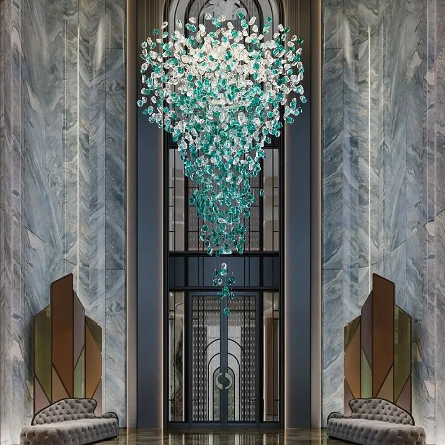Crystal Stone Chandelier-Neutral Decor