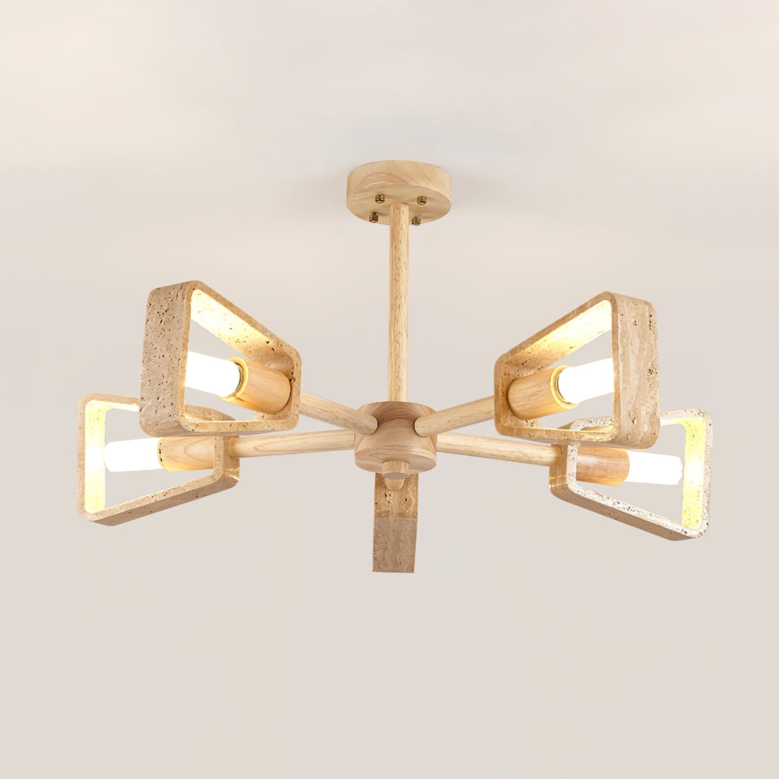Hedra Travertone Geometric Chandelier-Neutral Decor