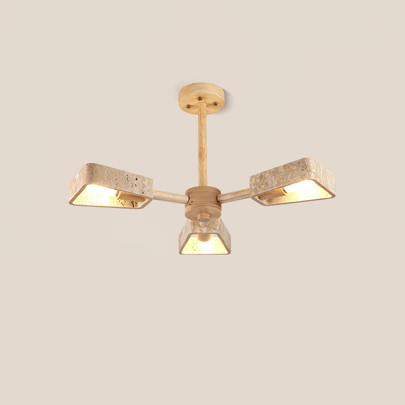 Hedra Travertone Geometric Chandelier-Neutral Decor